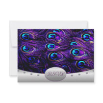Purple Peacock Wedding RSVP Wedding Cards