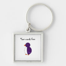 Purple penguin keychain