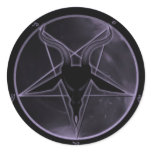 Purple Pentagram Round Sticker