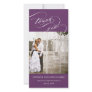 Purple Personalized Script Photo Wedding Thank You Photo Cards