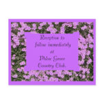 Purple Phlox Wedding Reception Card postcards