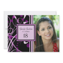 Purple Photo 18th Birthday Party Invitations