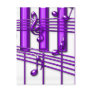 Purple Piano Keyboard Music Notes Post Card