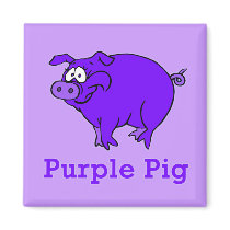 Purple Pig on Apparel, Mugs, Baby Shirts Magnet