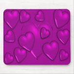 'Purple Pillow Hearts' mousepads