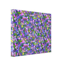 Purple Pink Abstract Mosaic Pattern Stretched Canvas Print