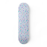 Purple Pink and Blue Pastel star pattern on blue Skate Boards