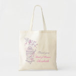Purple pink bird wedding maid of honor bag