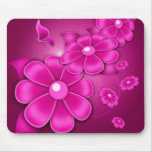 Purple & Pink Daisies Floral Graphic Art Mousepad