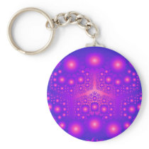 Purple & Pink Fractal Explosions: Key Chains