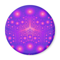 Purple & Pink Fractal Explosions: Fridge Magnets