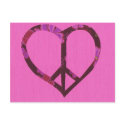 PURPLE PINK PEACE LOVE SIGN postcards