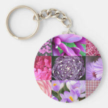 Purple / Pink Photo Collage Keychain