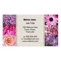 Purple Pink Photography Collage Business Card