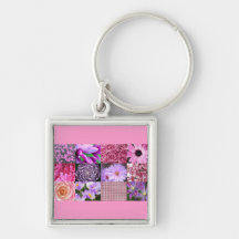 Purple Pink Photography Collage Key Chains
