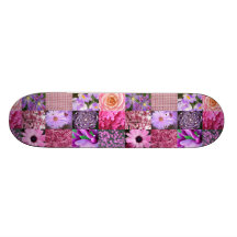 Purple Pink Photography Collage Skateboard