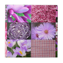 Purple Pink Photography Collage Tile