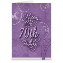 Purple pizazz for 70th birthday cards