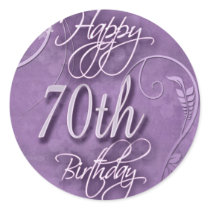 Purple pizazz for 70th birthday sticker