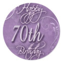 Purple pizazz for 70th birthday stickers