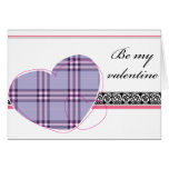 Purple Plaid Heart Card