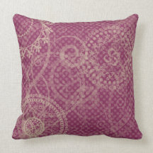 Purple Plum Dots and Swirls American MOJO Pillow