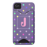 Purple Polka-dot iphone4/4s Id case Id Iphone 4 Covers