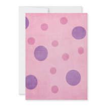 purple polka dots on pink personalized invite