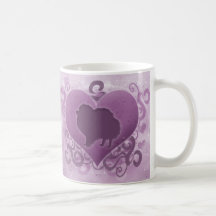 Purple Pomeranian Valentine Mugs