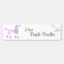 Purple Poodle Bumper Sticker
