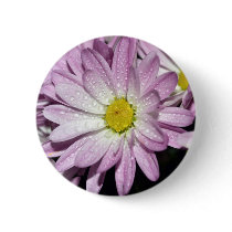 Purple Potted Mum Pinback Button