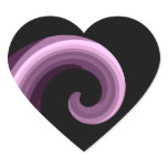 Purple pretty abstract swirl heart stickers