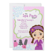 Purple Pretty Girl Spa Birthday Party Personalized Invitation
