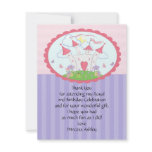 Purple Princess Castle Thank You Flat Card invitations
