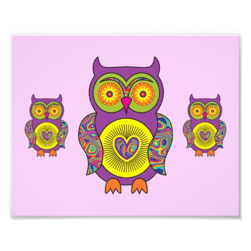 Purple Psychedelic Owl Photograph