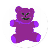 Purple Psycho Teddy Stickers