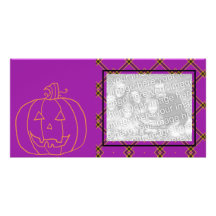Purple Pumpkin Card Photo Card Template