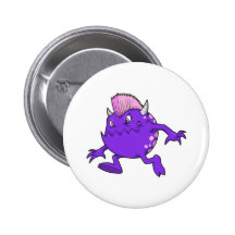 purple punk devil mohawk monster pin