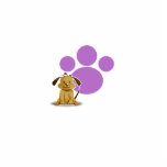 Purple Puppy Paw - Magnet photo sculptures