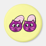 Purple pussycats slippers magnet