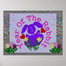Purple Rabbit Poster