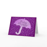 Purple rain baby shower card