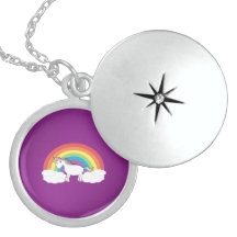 Purple rainbow unicorn gifts necklace