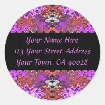 purple red address labels stickers