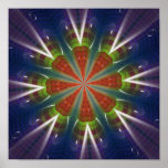 Purple Red and Green Fractal Art Poster Print
