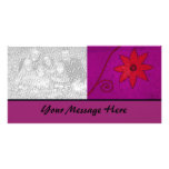 purple red floral photo cards