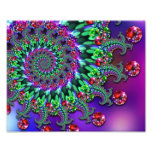 Purple Red & Green Bokeh Fractal Pattern Photograph