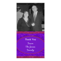 Purple red Thank you Customized Photo Card