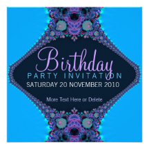 Purple Reef Party Birthday Invitation