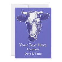 Purple Retro Cow Graphic
